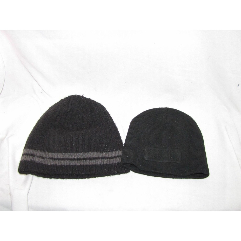 National Guard Black Beanie w Bonus Acryllic 2x Small Winter Snow Cap Stocking